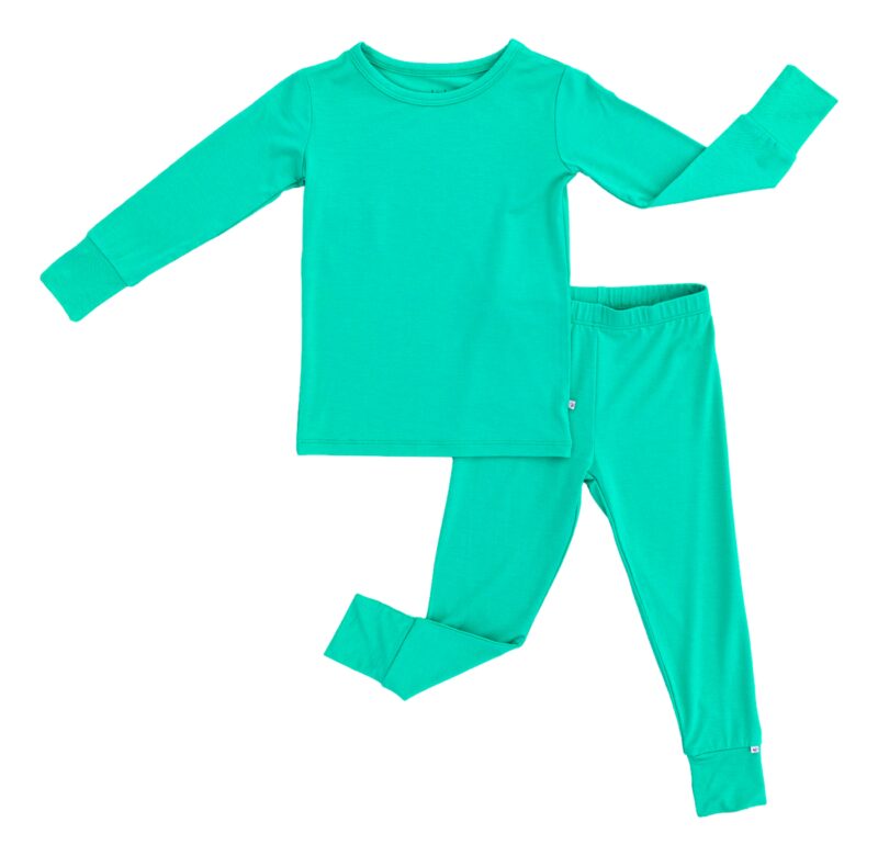 Gumdrop Green Bamboo Viscose Two-Piece Pajamas