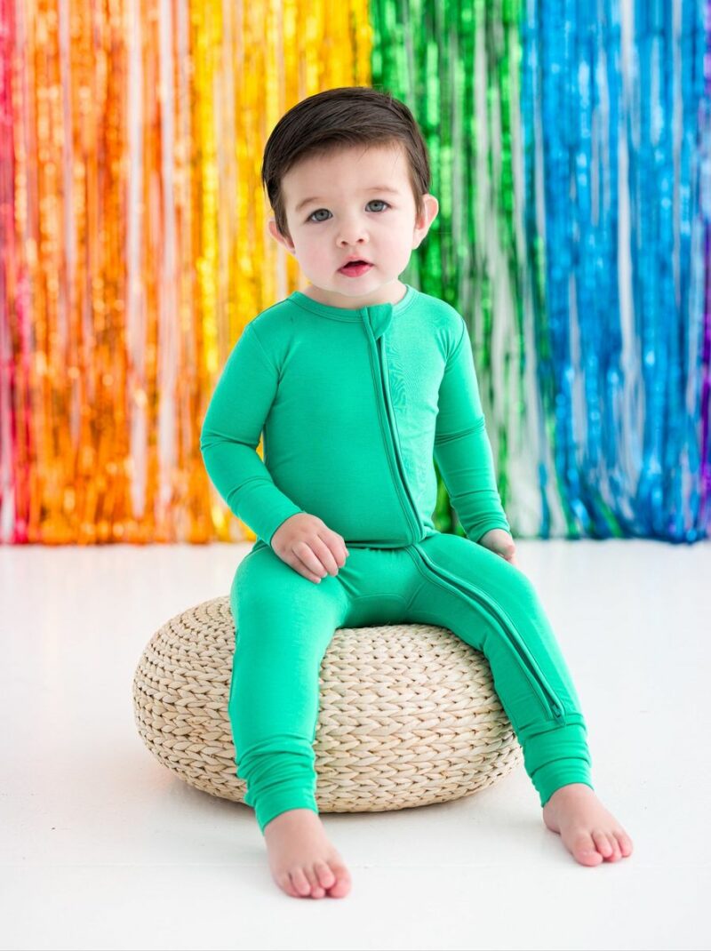 Birdie Bean Gumdrop Green Bamboo Viscose Convertible Romper