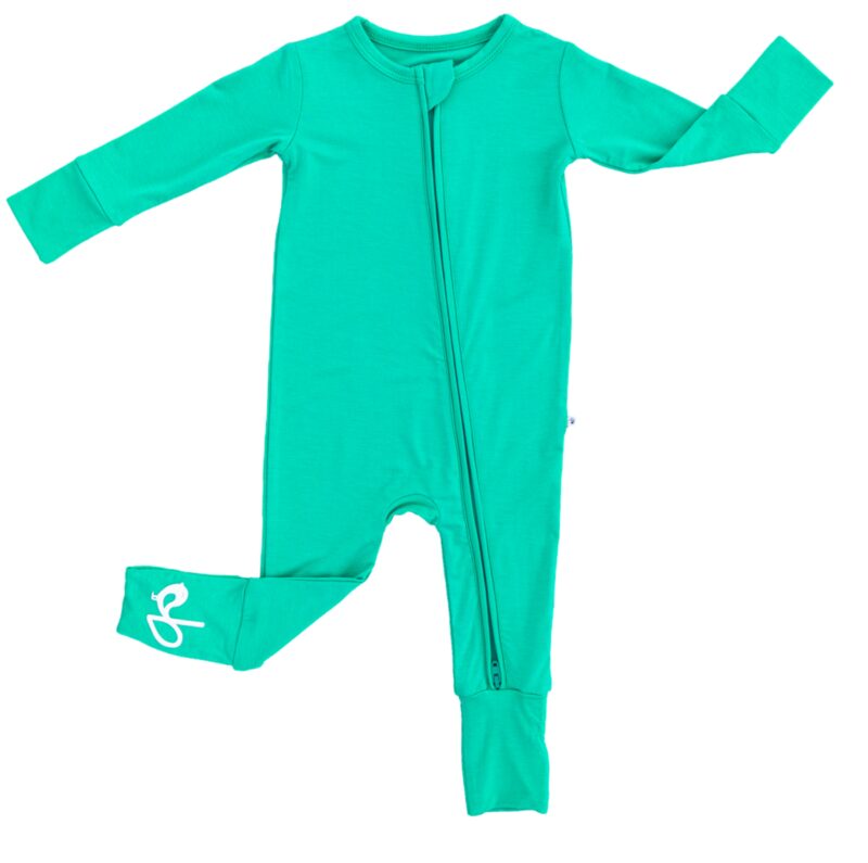 Gumdrop Green Bamboo Viscose Convertible Romper available at Blossom