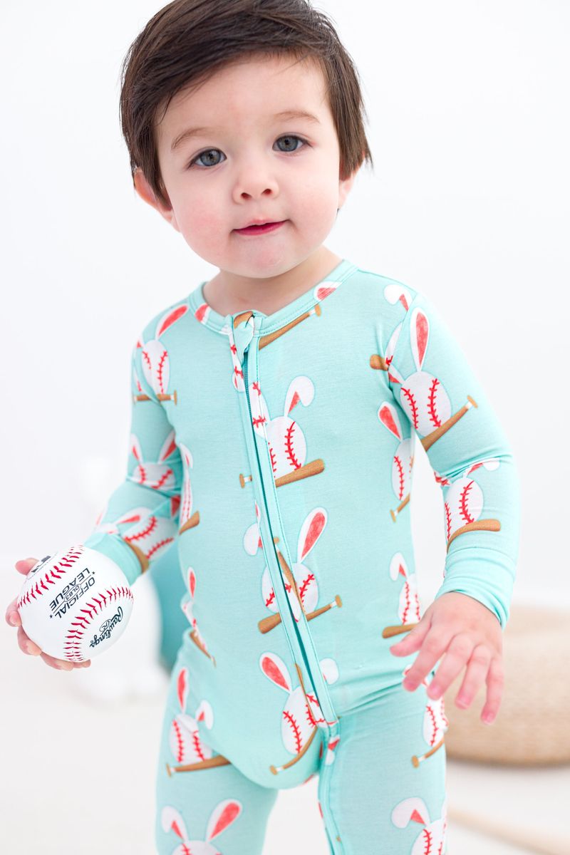 Birdie Bean Baseball Bunnies Bamboo Viscose Convertible Romper