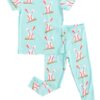 Baseball Bunnies Bamboo Viscose Two Piece Pajama Set available at Blossom