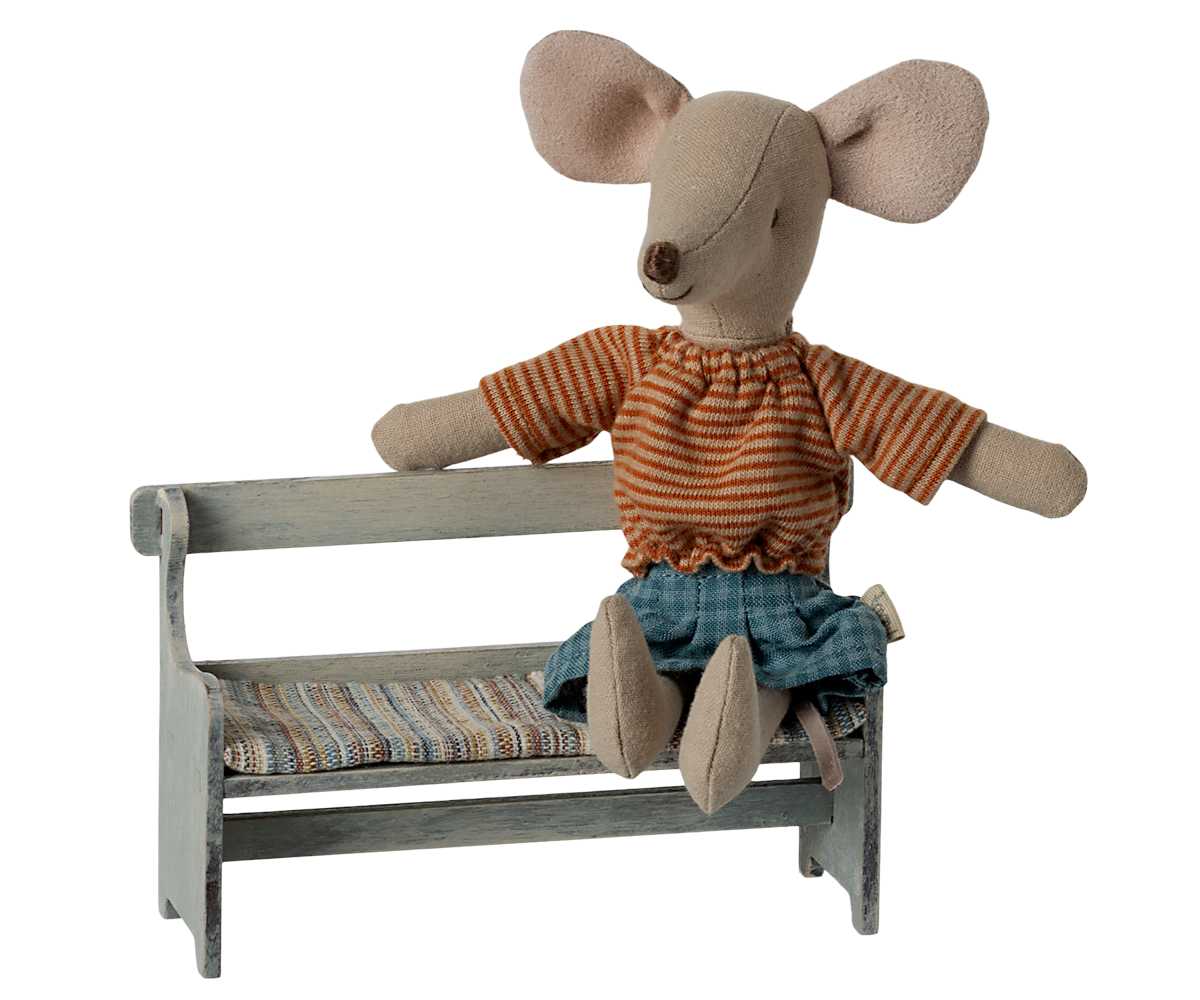 Maileg Bench In Vintage Off White For Mouse