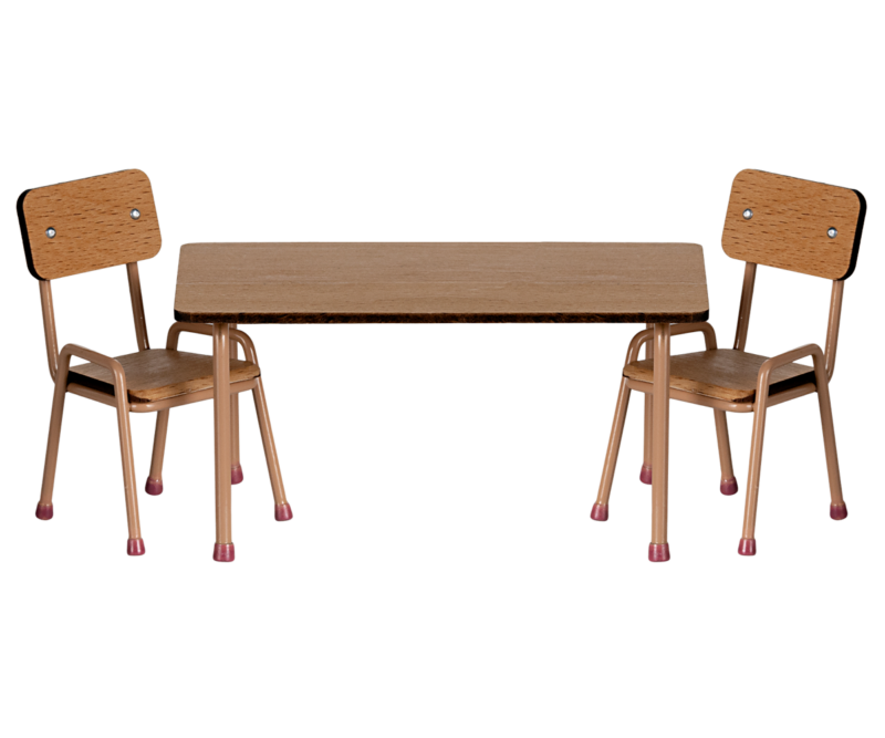 Maileg Table and Chair Set In Dark Powder For Mouse