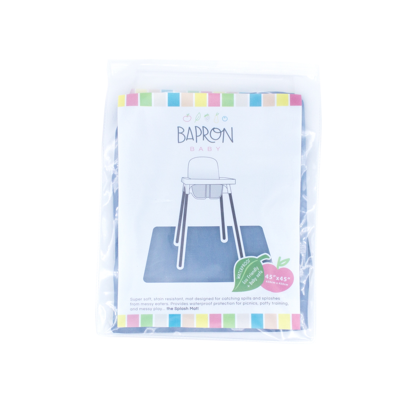 BapronBaby Solid Dusty Blue Minimalist Splash Mat