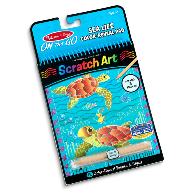 Melissa & Doug On the Go Scratch Art Color Reveal Pad - Sea Life