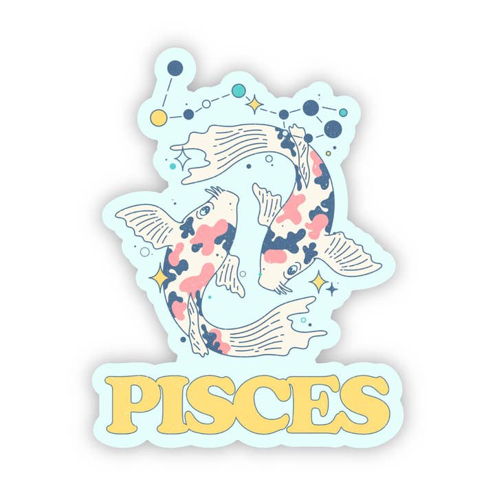 Big Moods Pisces Zodiac Sign Sticker