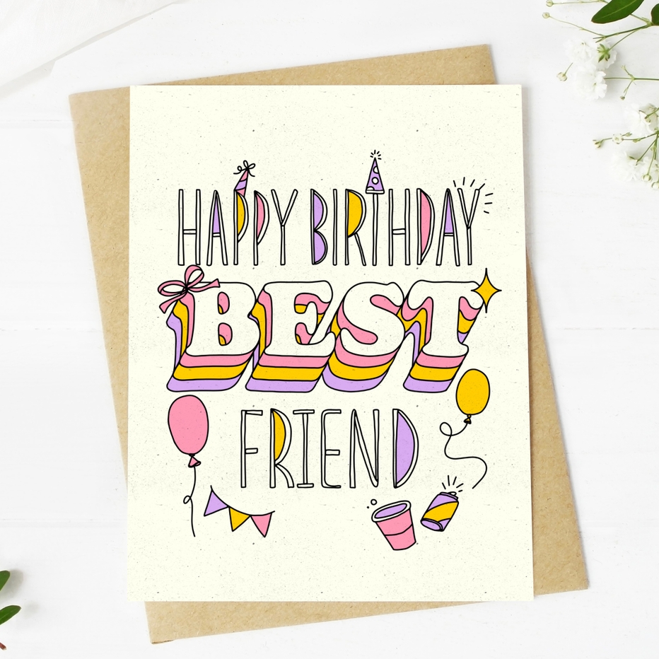 Big Moods Happy Birthday Best Friend Card