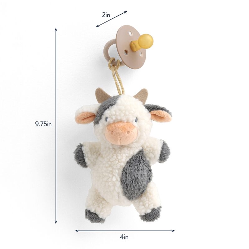 Bitzy Pal Carmen the Cow with Natural Rubber Sweetie Soother made by Itzy Ritzy