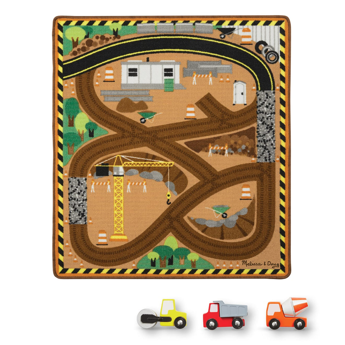 Melissa & Doug Round the Construction Zone Work Site Rug