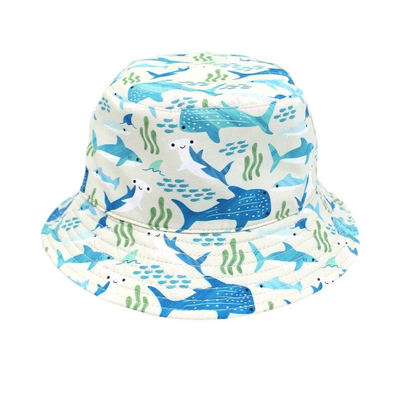 Emerson and Friends Shark Friends Ocean Blue Reversible Beach Bucket Hat