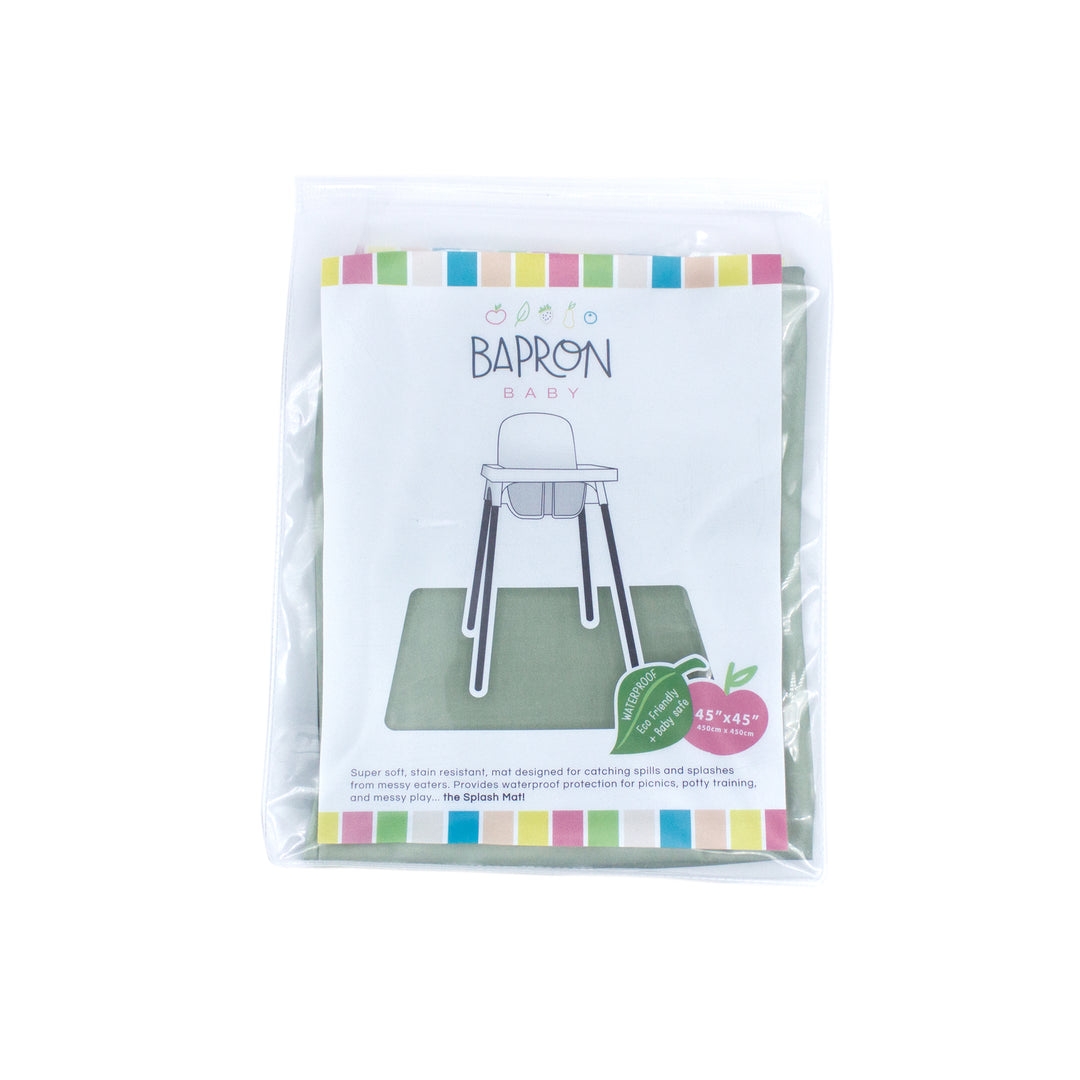 BapronBaby Solid Sage Minimalist Splash Mat