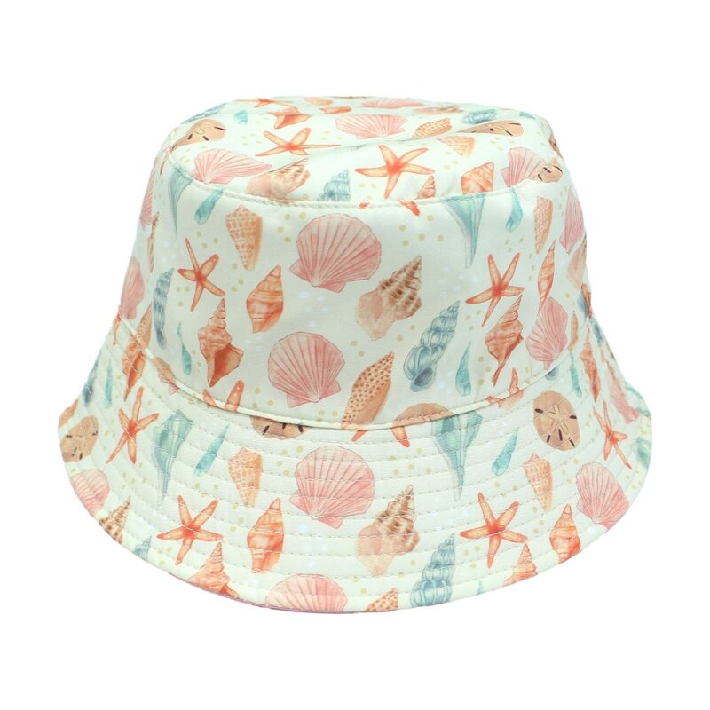 Emerson and Friends Sandy Seashells Pink Reversible Beach Bucket Hat