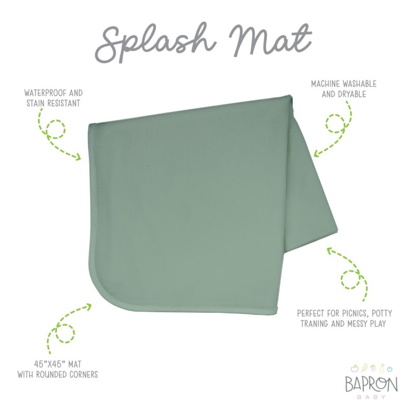 Solid Sage Minimalist Splash Mat from BapronBaby