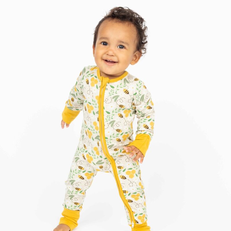 Emerson and Friends Happy Honey Bees Bamboo Viscose Convertible Romper