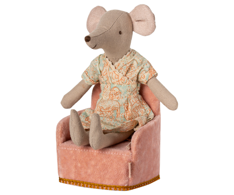 Mouse Folding Chair In Rose made by Maileg