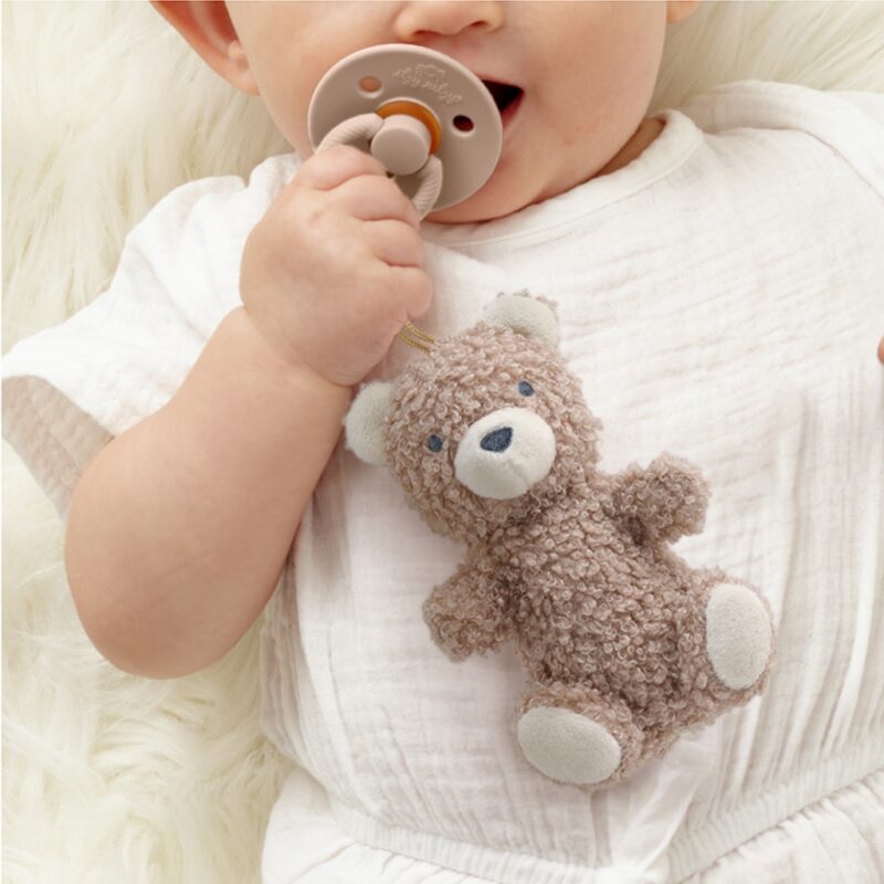 Bitzy Pal Bear Plush with Natural Rubber Sweetie Soother from Itzy Ritzy