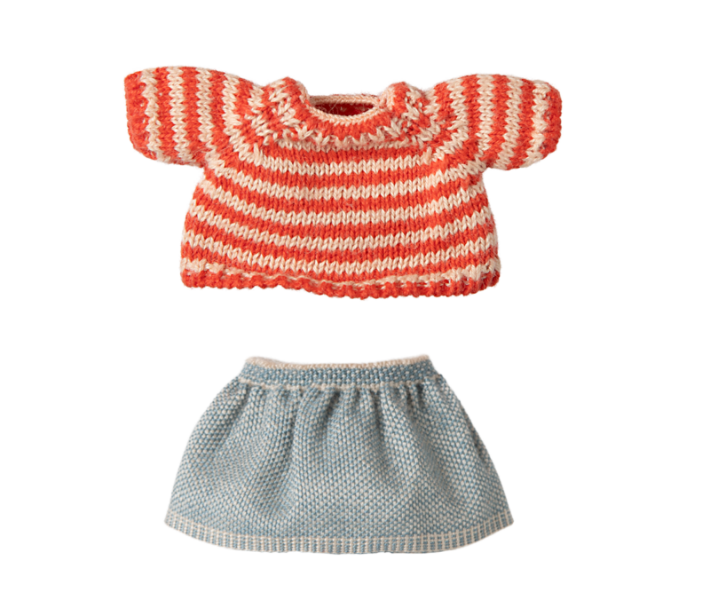 Maileg Knitted Sweater And Skirt For Big Sister Mouse