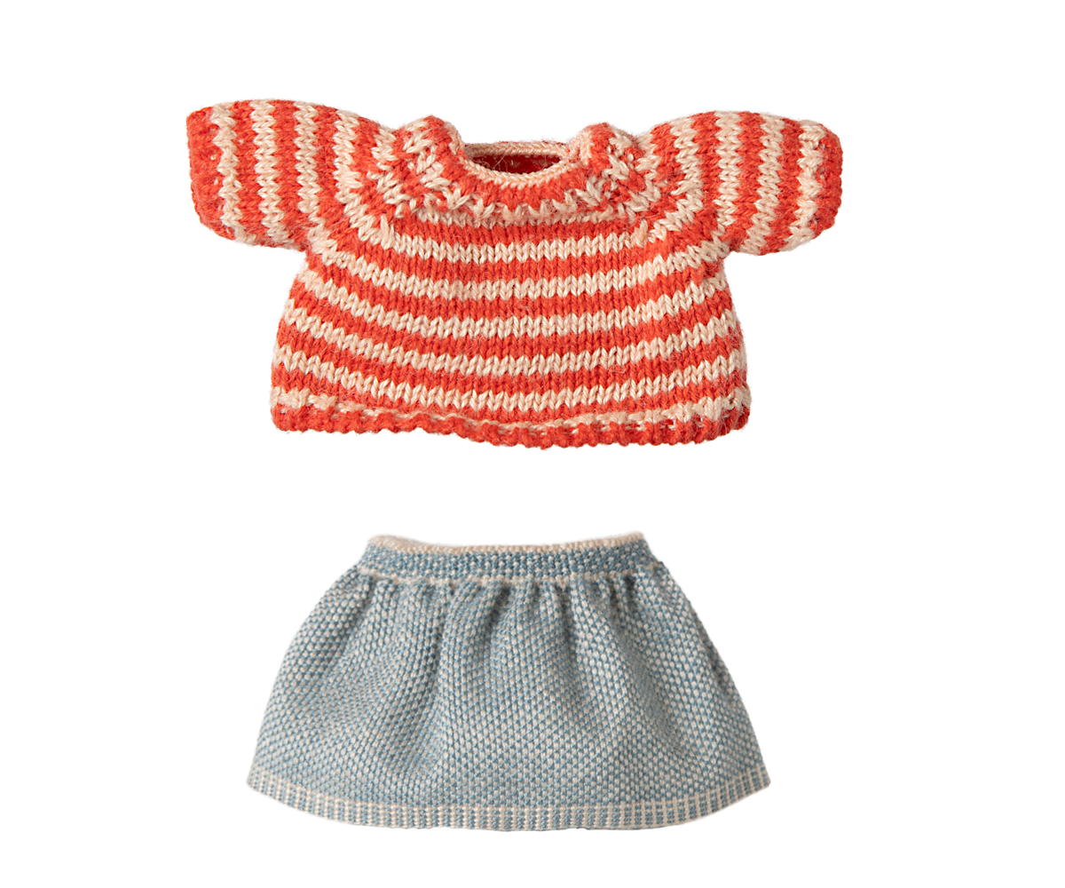 Maileg Knitted Sweater And Skirt For Big Sister Mouse