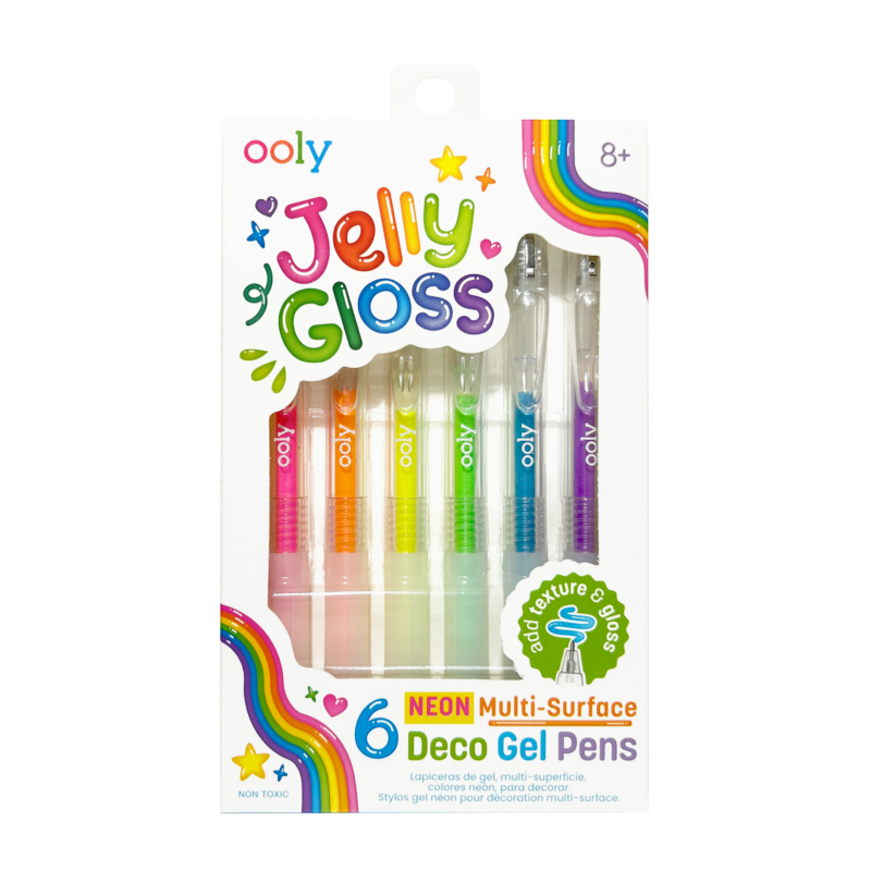 OOLY Jelly Gloss Neon Multi-Surface Deco Gel Pens Set of 6