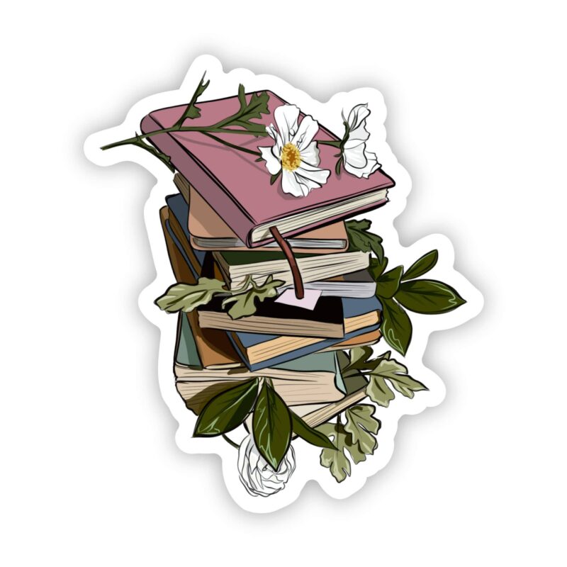 Big Moods Flowers Wrapping Books Sticker