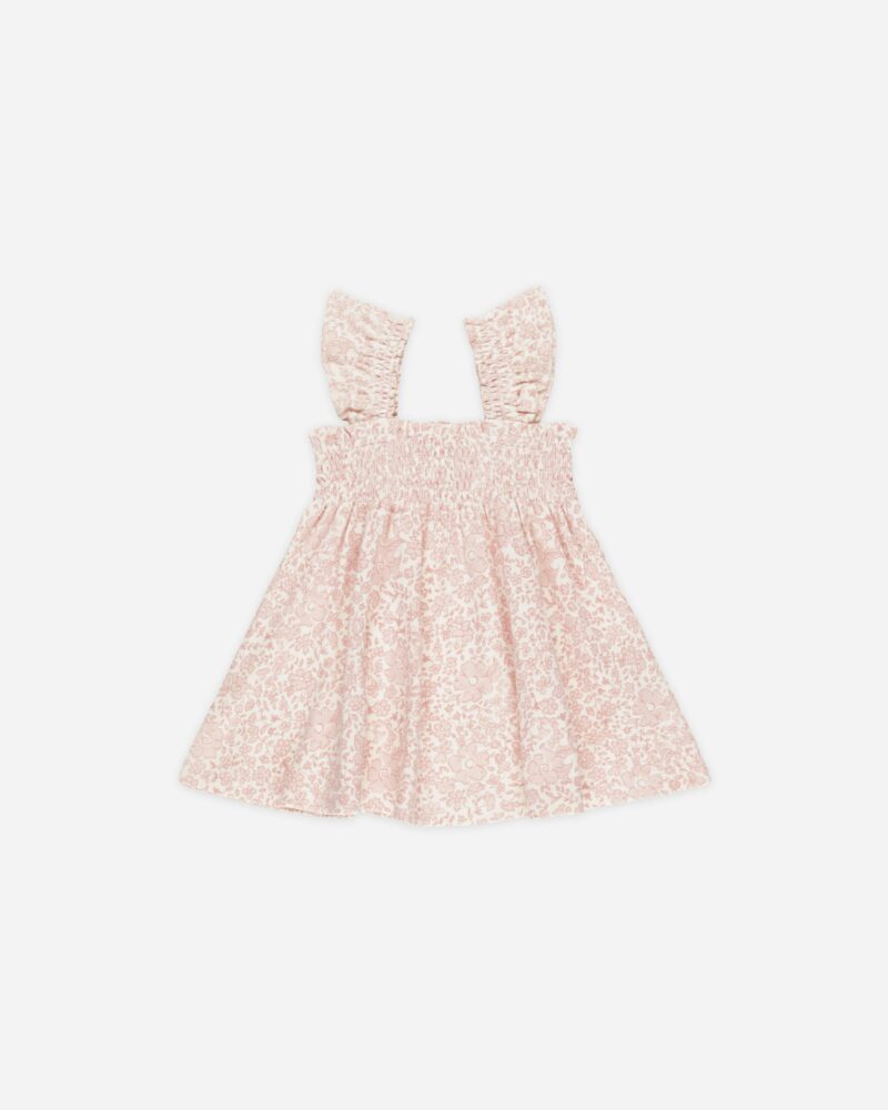 Quincy Mae Smocked Jersey Dress In Pink Blossom