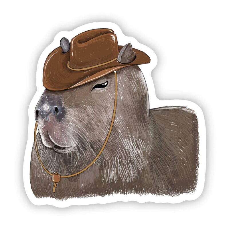 Big Moods Cowboy Capybara sticker