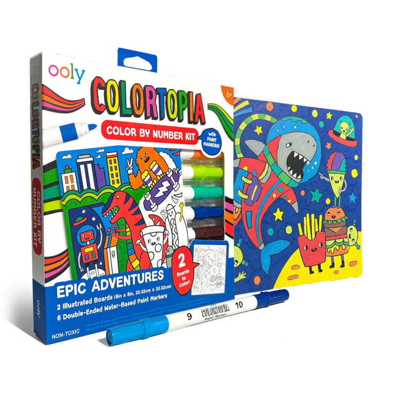 OOLY Colortopia Color by Number Paint Marker Kit - Epic Adventure