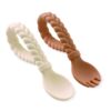 Itzy Ritzy Sweetie Spoons Spoon + Fork Set In Buttercream + Toffee