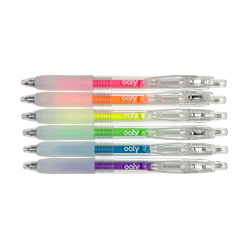 Jelly Gloss Neon Multi-Surface Deco Gel Pens Set of 6 made by OOLY