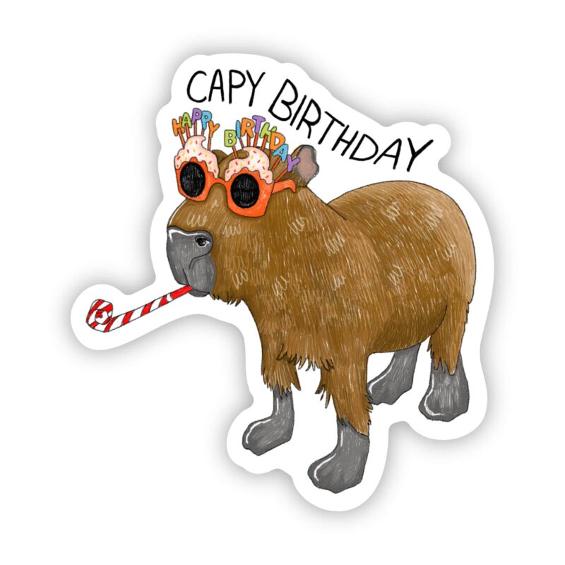 Big Moods Capy Birthday Capybara sticker