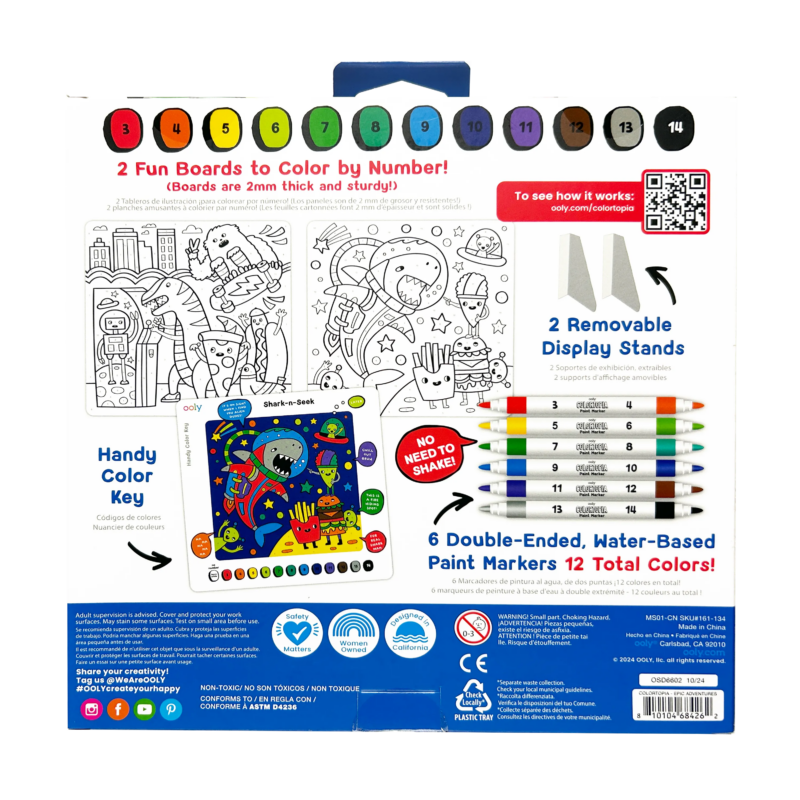 Colortopia Color by Number Paint Marker Kit - Epic Adventure from OOLY