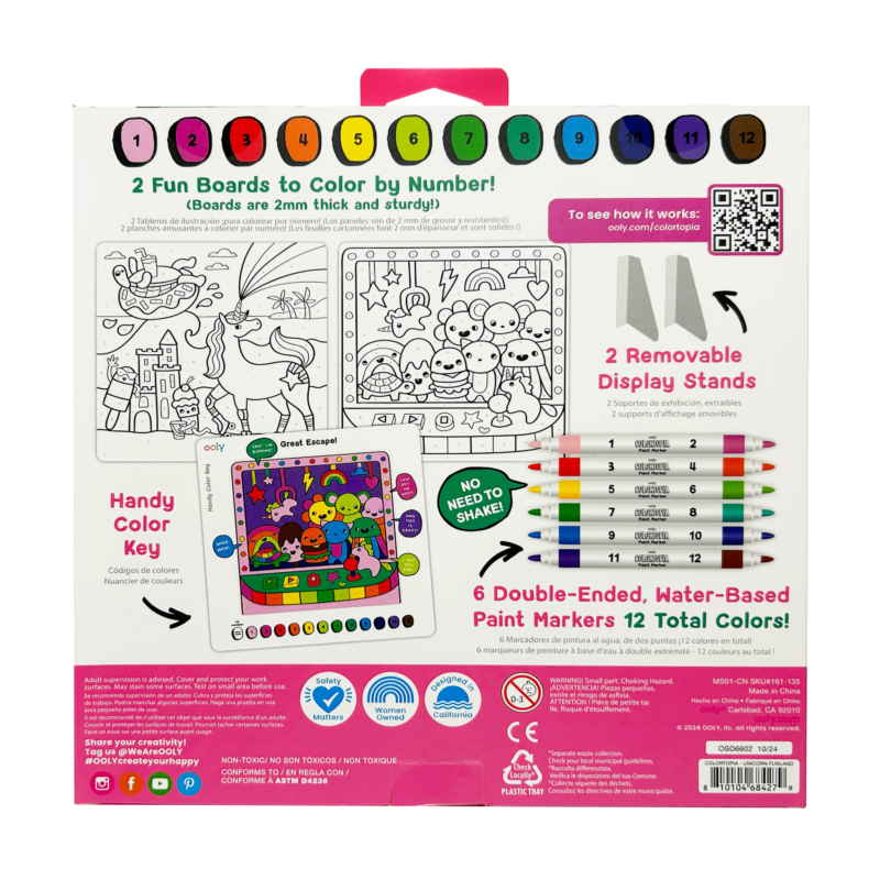 Colortopia Paint Marker By Number Kit - Unicorn Funland from OOLY