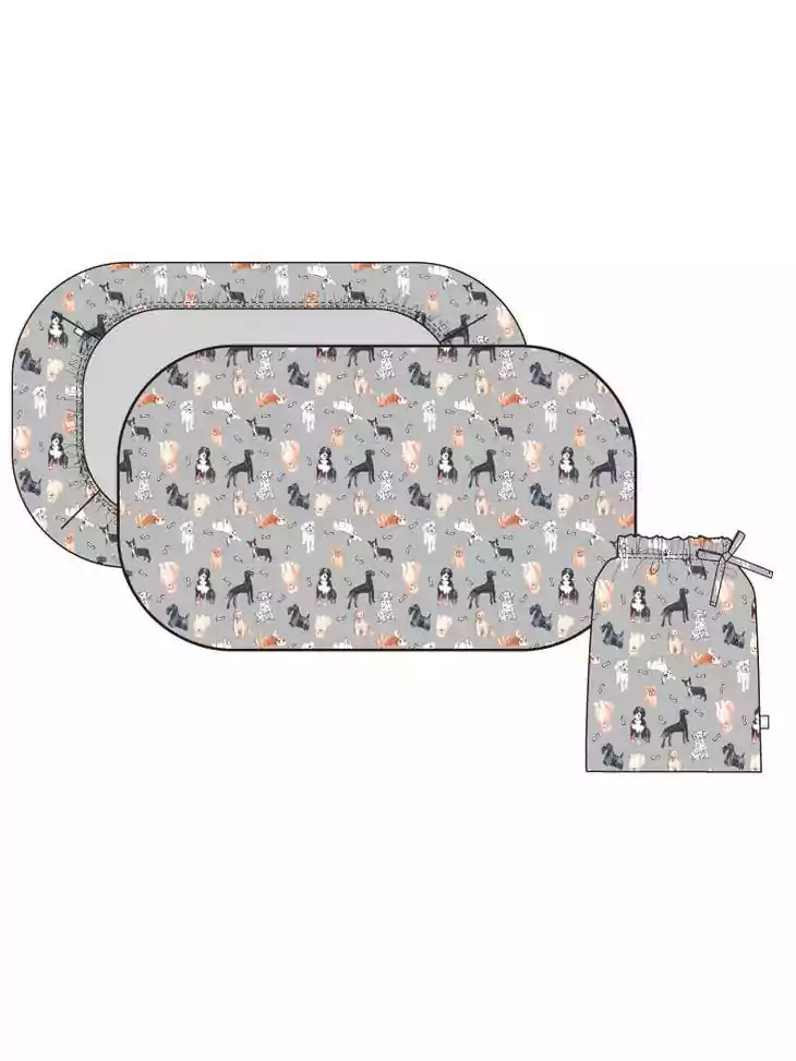 Macaron + Me Puppy Pack Bamboo Viscose Crib Sheet – Blossom